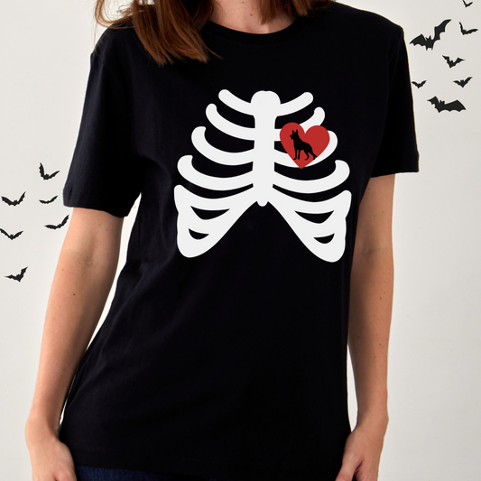 Skeleton Ribcage German Shepherd Tee