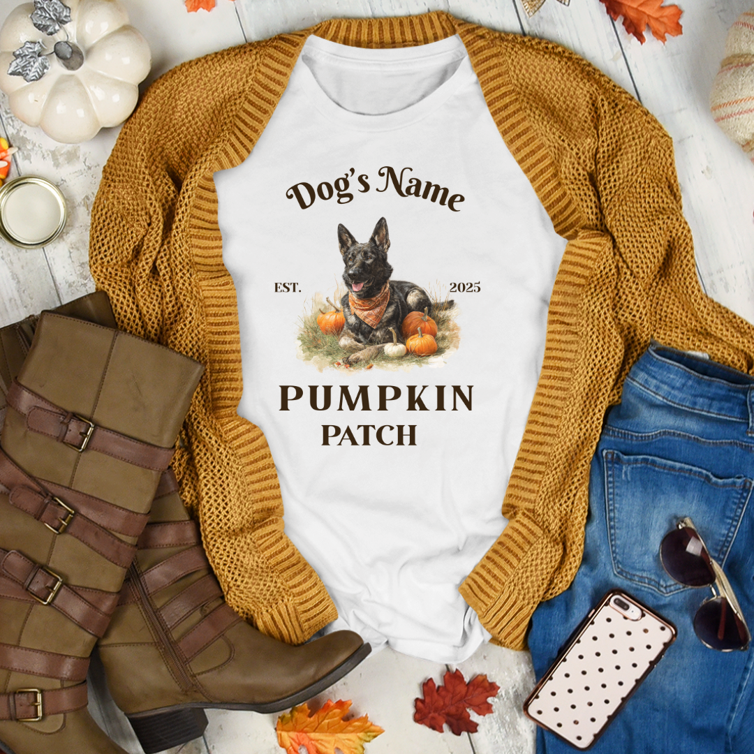 Custom Sable German Shepherd Pumpkin Patch Shirt