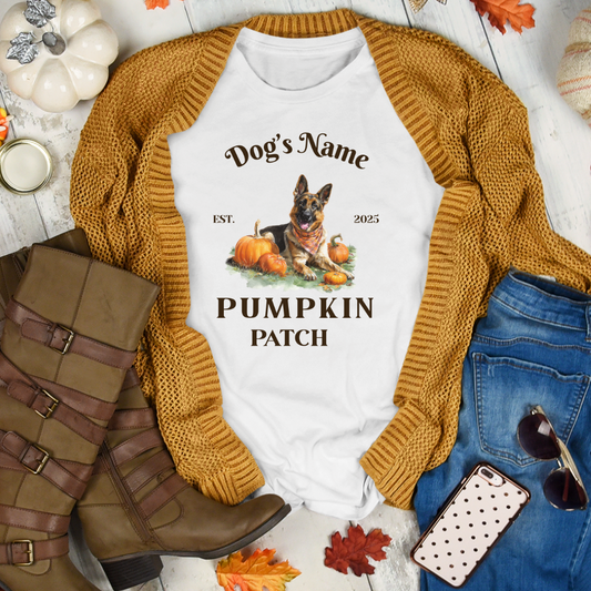 Custom German Shepherd Pumpkin Patch Shirt