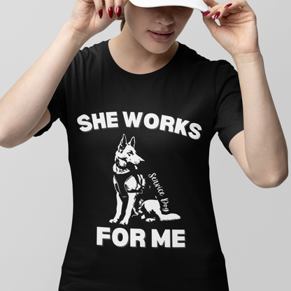 Service Dog White FEMALE GSD T-Shirt