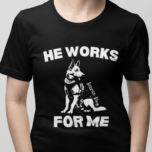 Service Dog White MALE GSD T-Shirt