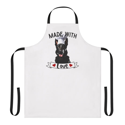 black german shepherd dog kitchen apron