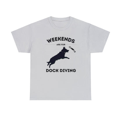 Sport gray Weekends Are For Dock Diving German Shepherd t-shirt, dog sport tee