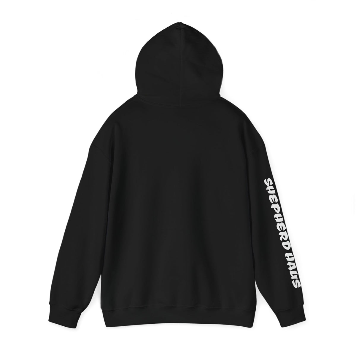 Black Fierce German Shepherd hoodie back view featuring German Shepherd graphic