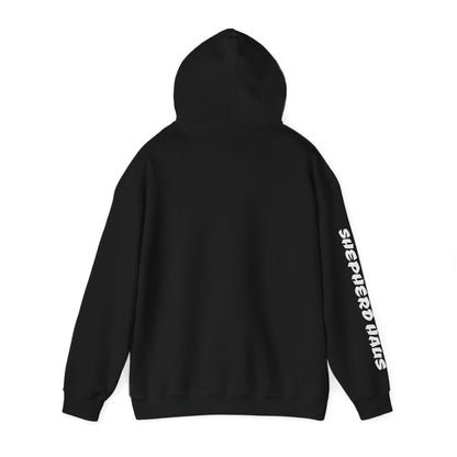 Black Fierce German Shepherd hoodie back view featuring German Shepherd graphic
