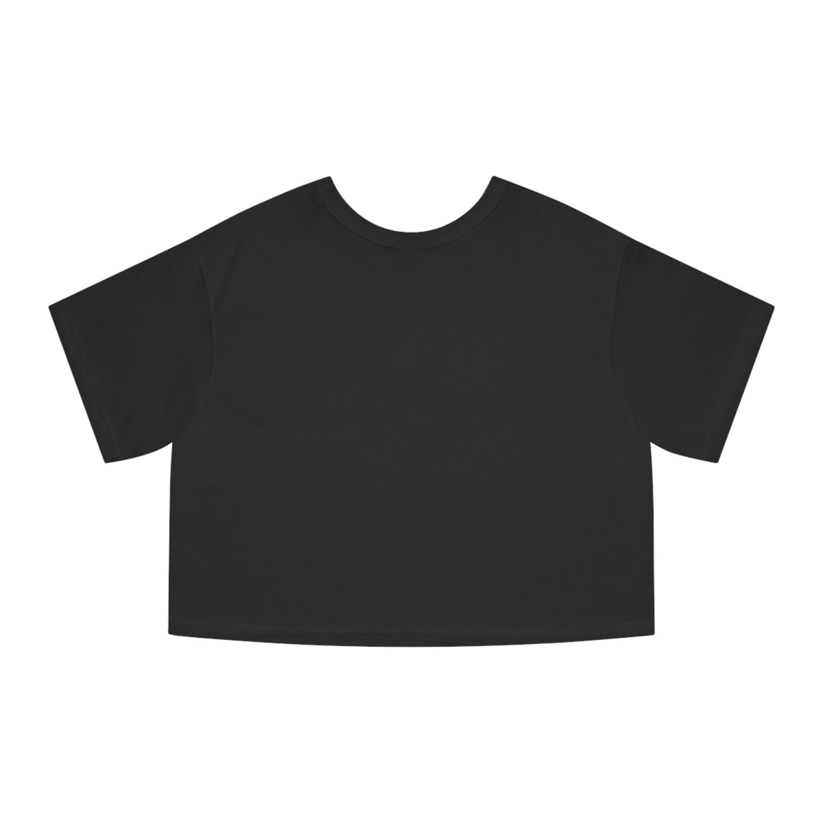 Back view of black German Shepherd Mom women's crop top, plain back