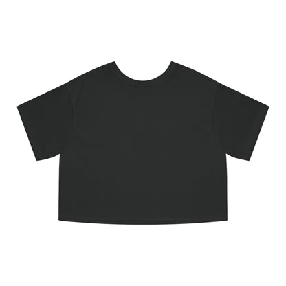 Back view of black German Shepherd Mom women's crop top, plain back