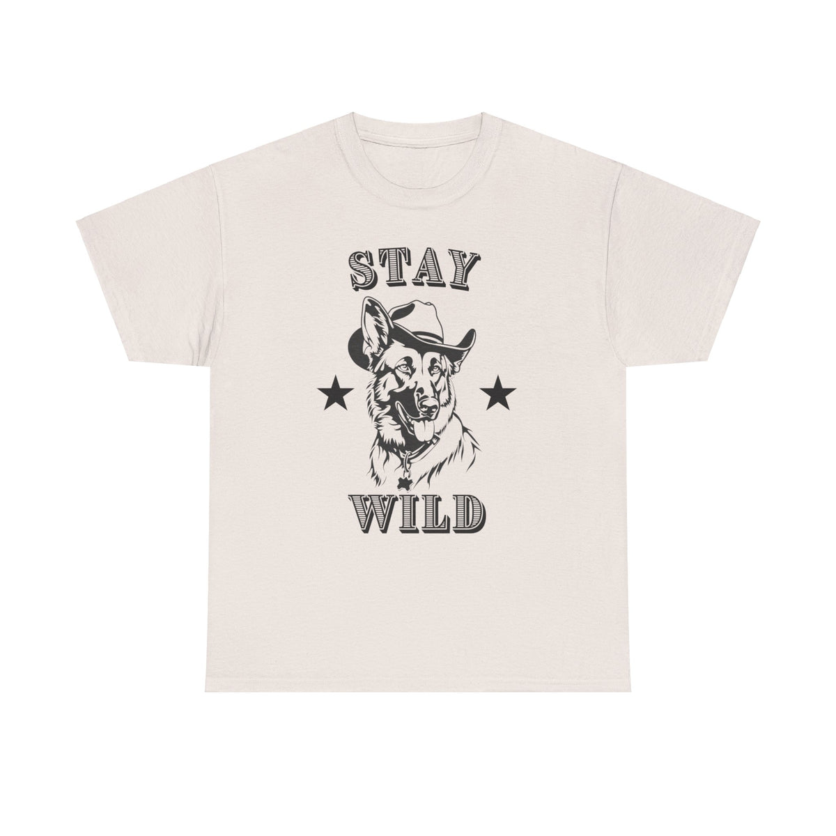 Natural Stay Wild cowboy German Shepherd t-shirt, western dog lover tee