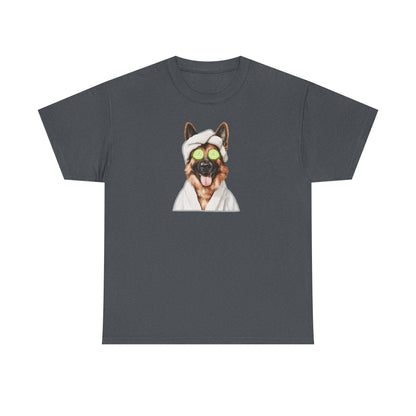 Tweed Spa Time funny German Shepherd t-shirt, self care dog lover tee