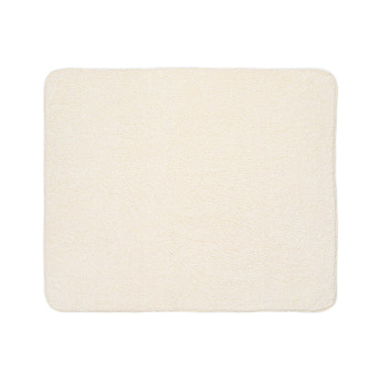 Beige backing of German Shepherd Valentine's blanket with pink hearts, plain reverse side
