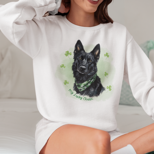 Lucky Charm Black GSD Sweater