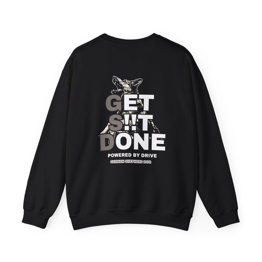 Black GSD Get It Done German Shepherd sweatshirt back view