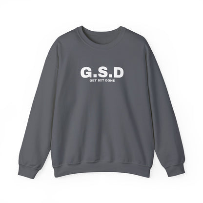 Gray GSD Get It Done German Shepherd sweatshirt front view