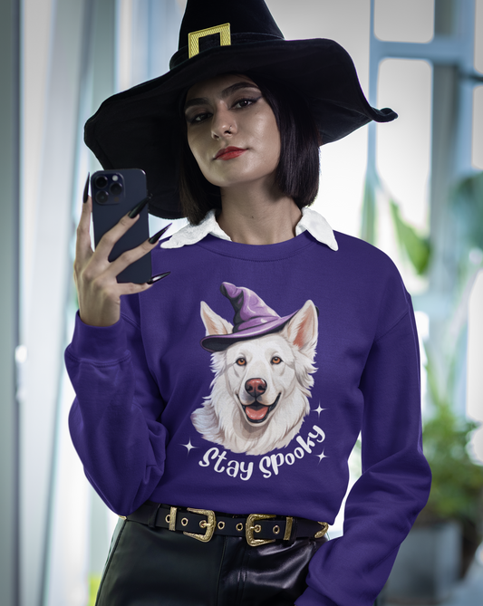 White GSD Halloween Sweatshirt