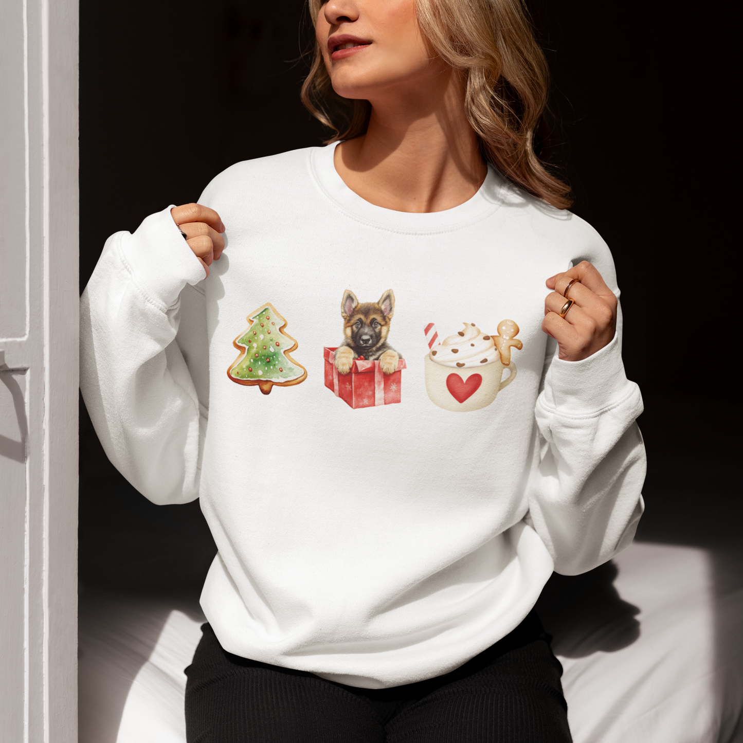 Christmas pup GSD Sweater