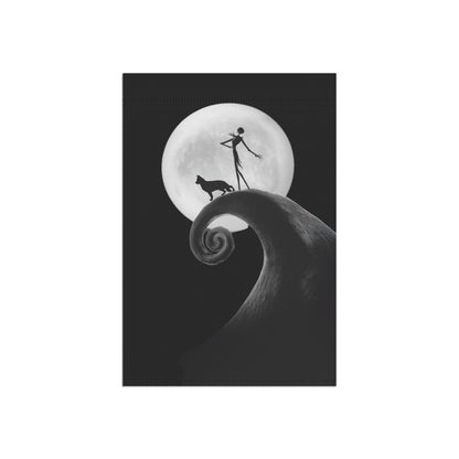 Nightmare Before German Shepherd Halloween garden flag on white background, 12x18 inch