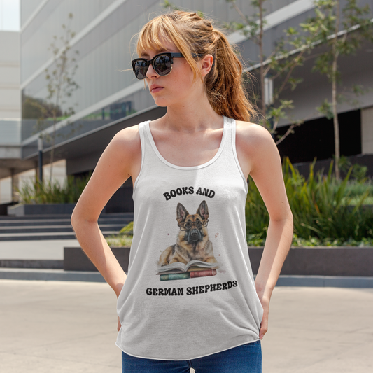 Books & German Shepherd Dog Women's Tank Top