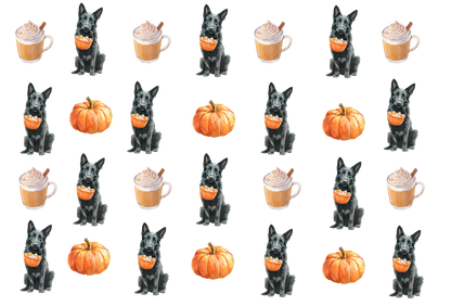 Pumpkin Spice Black GSD Pajama Pants