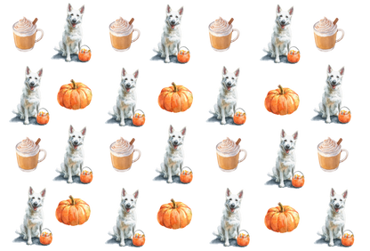 Pumpkin Spice White GSD Pajama Pants