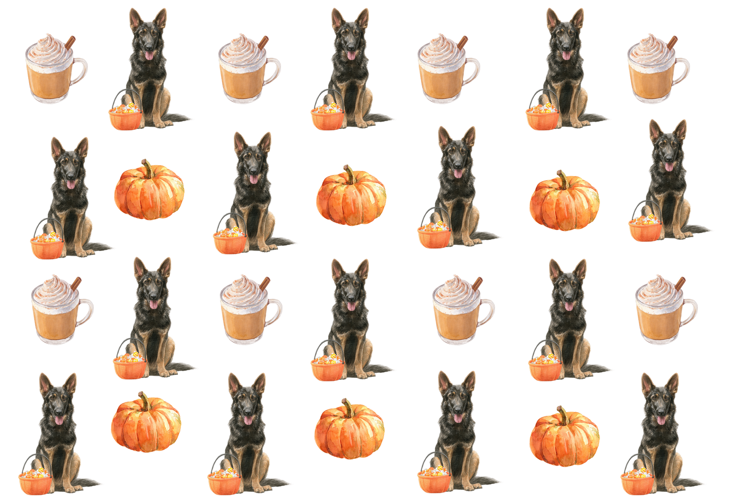 Pumpkin Spice Sable GSD Pajama Pants