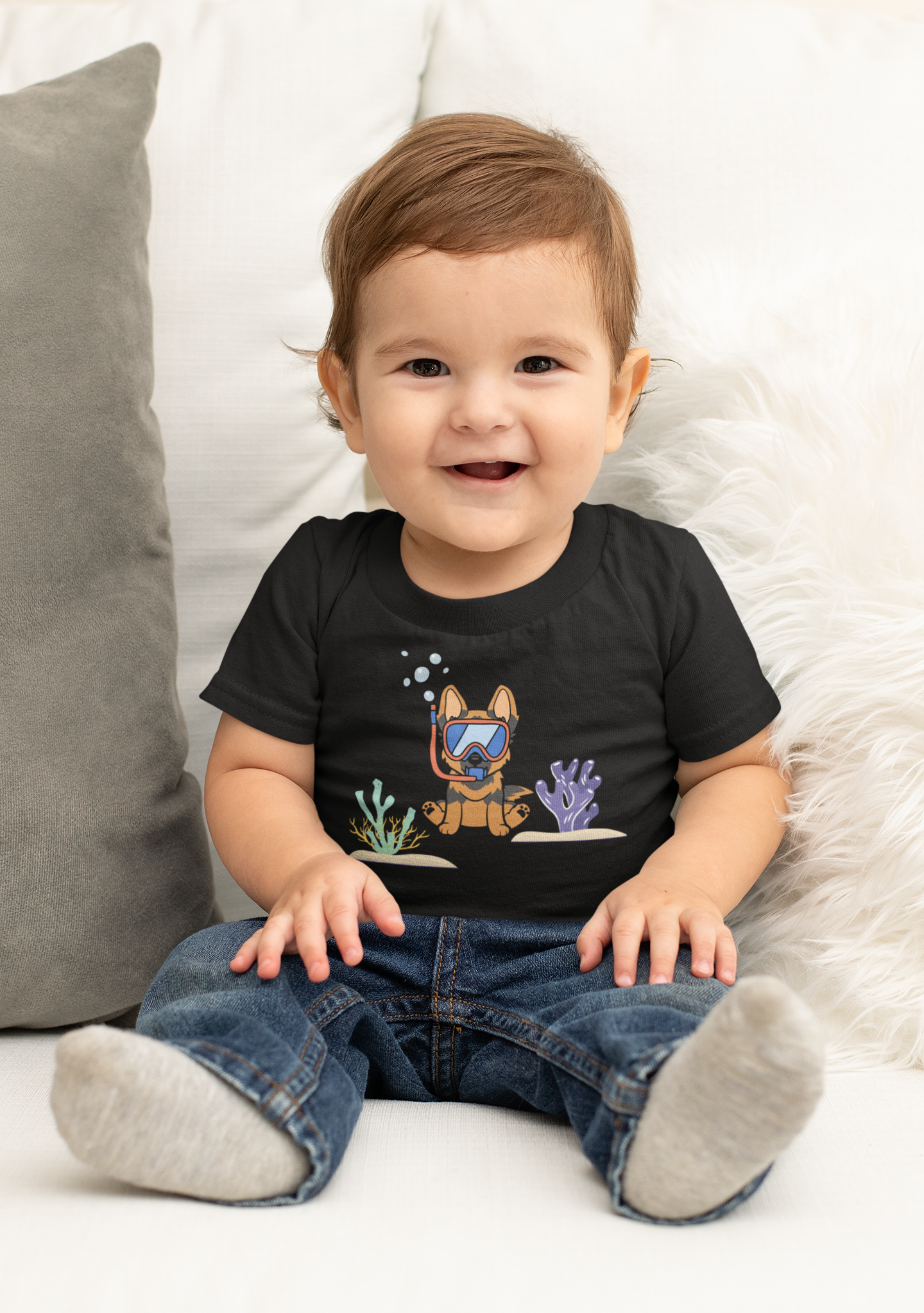 German Shepherd Dog T-Shirt - Under the Sea Toddler T-Shirt