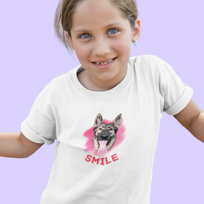 German Shepherd Dog T-Shirt -Smile Girls Shirt