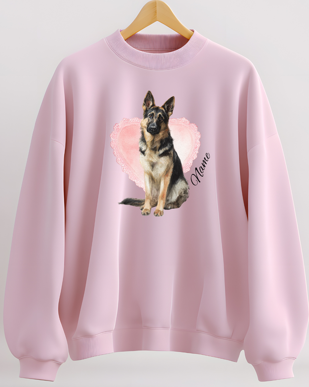 Personalized German Shepherd Lace Heart Sweatshirt