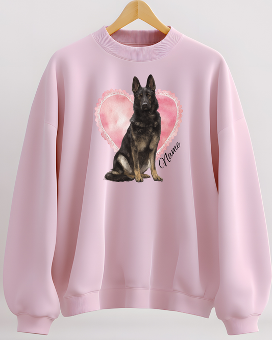 Personalized DDR Shepherd Lace Heart Sweatshirt
