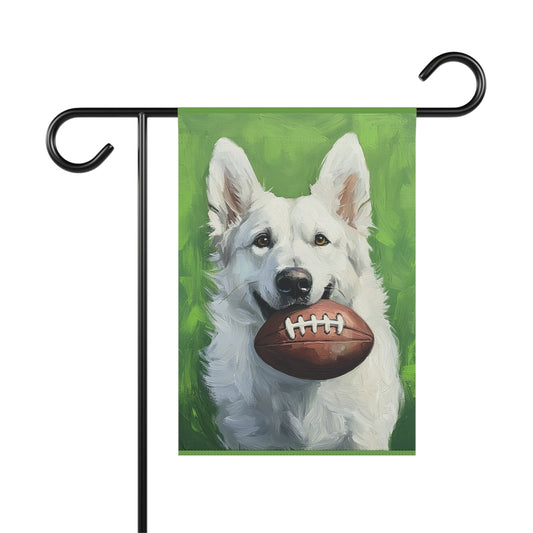 white german shepherd dog football season banner