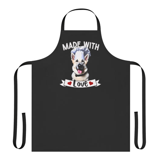 white german shepherd dog kitchen apron