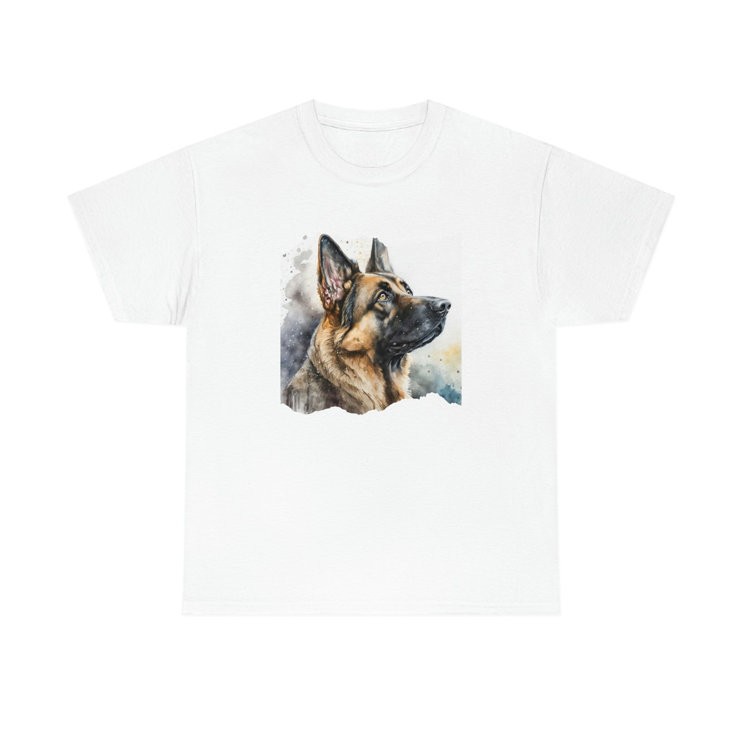 Women's Watercolor German Shepherd white T-Shirt trendy and cute