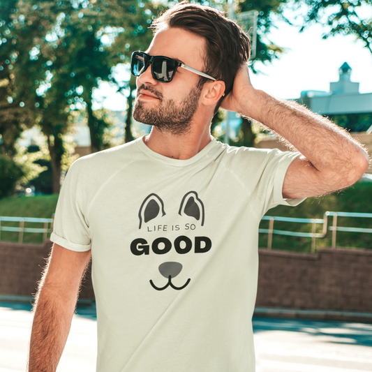 German Shepherd Dog T-Shirt -Life Is So Good Men's T-Shirt