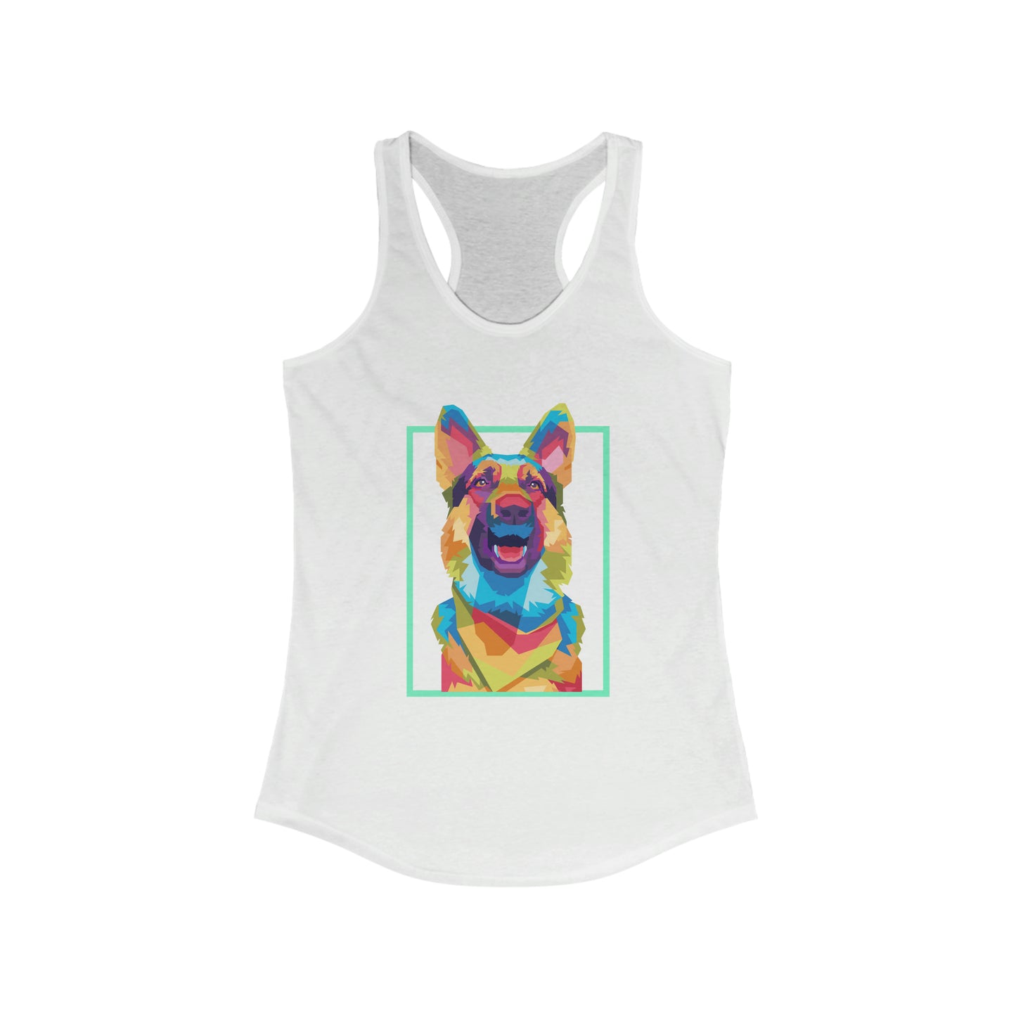 German Shepherd Dog Tank Top -Neon Art Women's Shirt