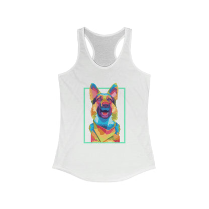 German Shepherd Dog Tank Top -Neon Art Women's Shirt