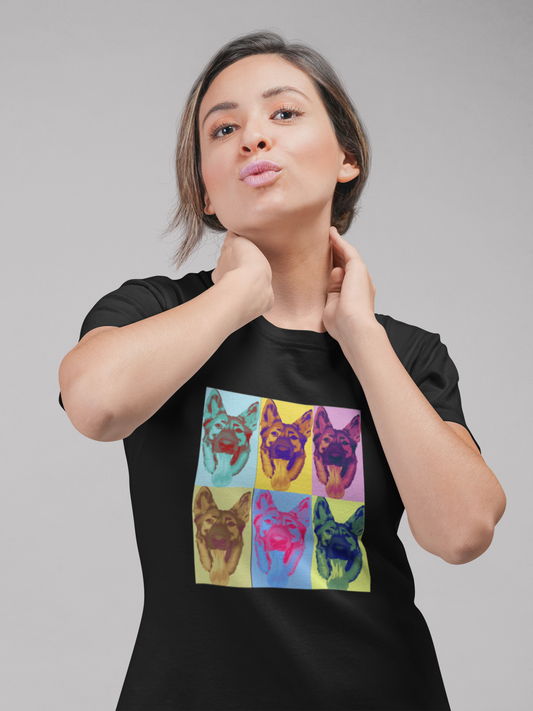 German Shepherd Dog T-Shirt -Pop Art Women's Shirt