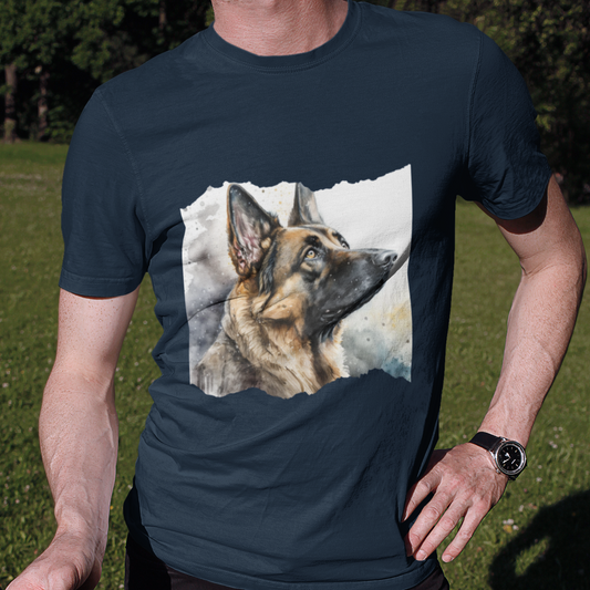 German Shepherd Dog T-Shirt Watercolor Men's Shirt