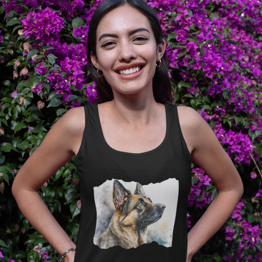 German Shepherd Dog Tank Top -Watercolor Women's Shirt